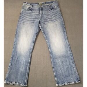 Reclaim Regular Bootleg Jeans Mens 40R Blue Medium Wash Stretch Denim
